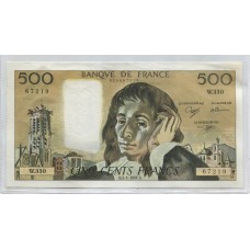 FRANCIA BILLETE DE 500 FRANCOS 1991 ALTO FACIAL = 80 EUROS SIN CIRCULAR UNC